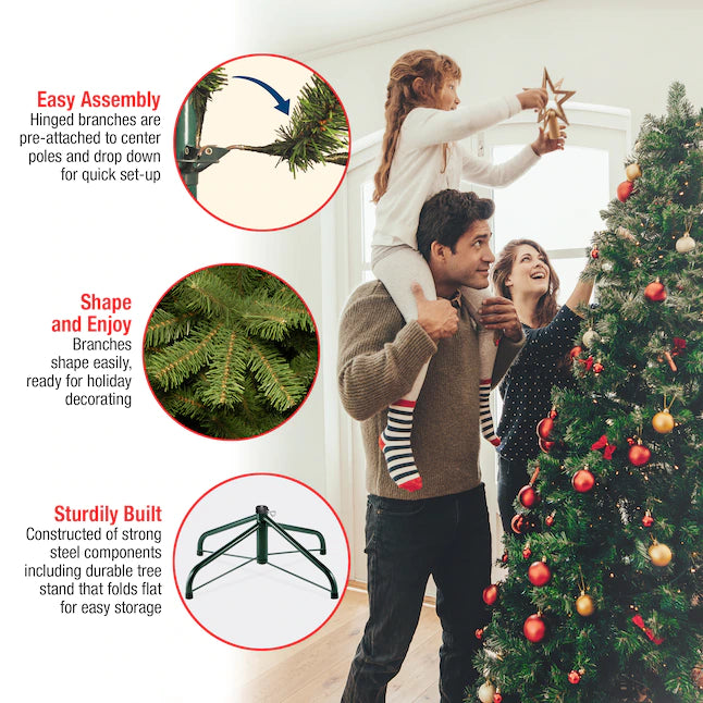 6.5-ft Carolina Pine Pre-lit Carolina Pine Artificial Christmas Tree with Incandescent Lights