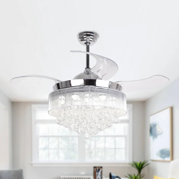 46'' Dever 4 - Blade LED Ceiling Fan with Remote Control and Light Kit Included