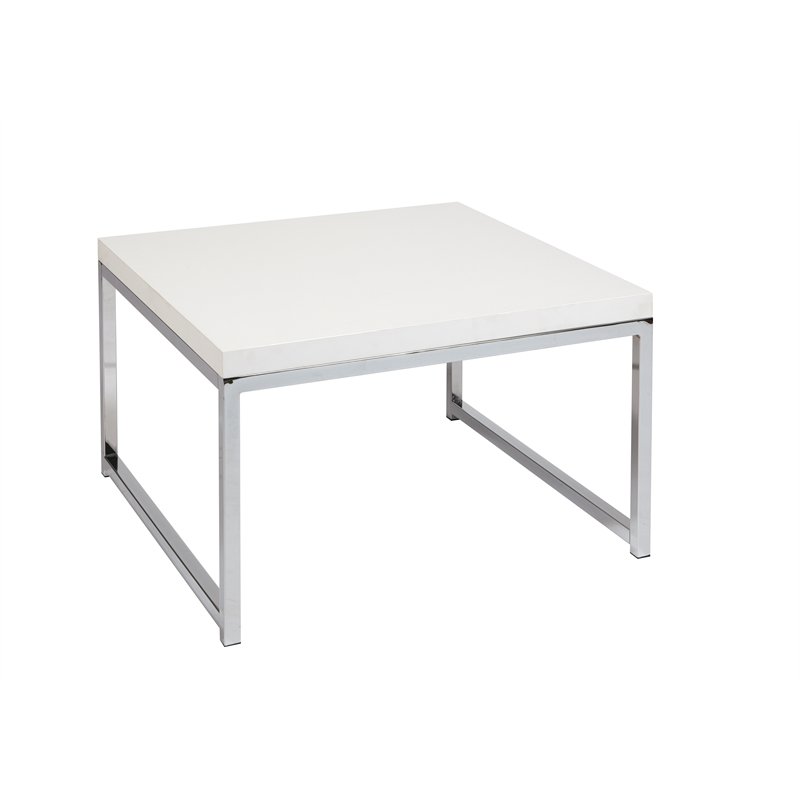 Wall Street 28" Accent Table with Chrome Legs