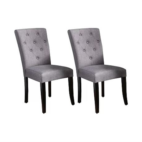 2 UPHOLSTERED SIDE CHAIRS GREY pc437