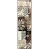 Superior Floral Patchwork Contemporary Chocolate Runner Rug, 2' 7