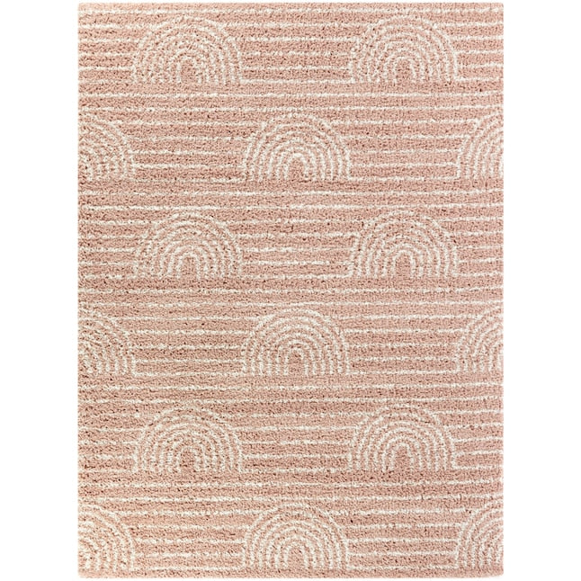 4 x 6 Pink Indoor Abstract Area Rug