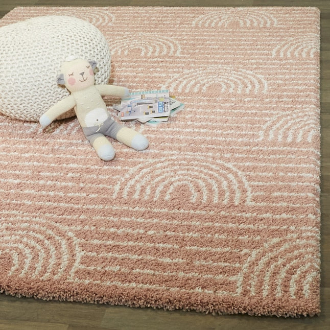 4 x 6 Pink Indoor Abstract Area Rug