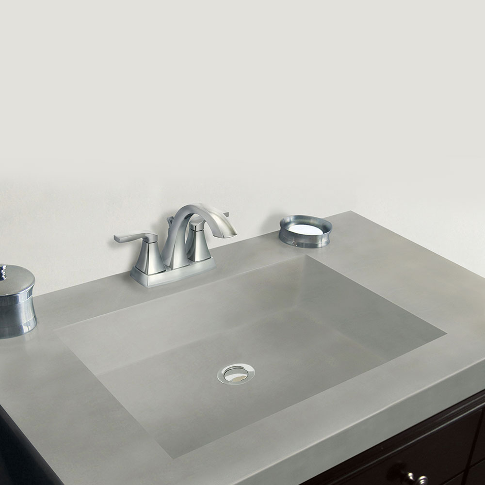 31″W X 19″D GRAY MIST CULTURED MARBLE VANITY TOP WITH RECTANGULAR INTEGRATED BOWL