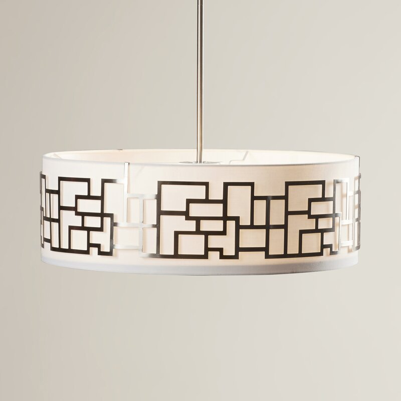 4 - Light  Shaded Drum Chandelier TTR272