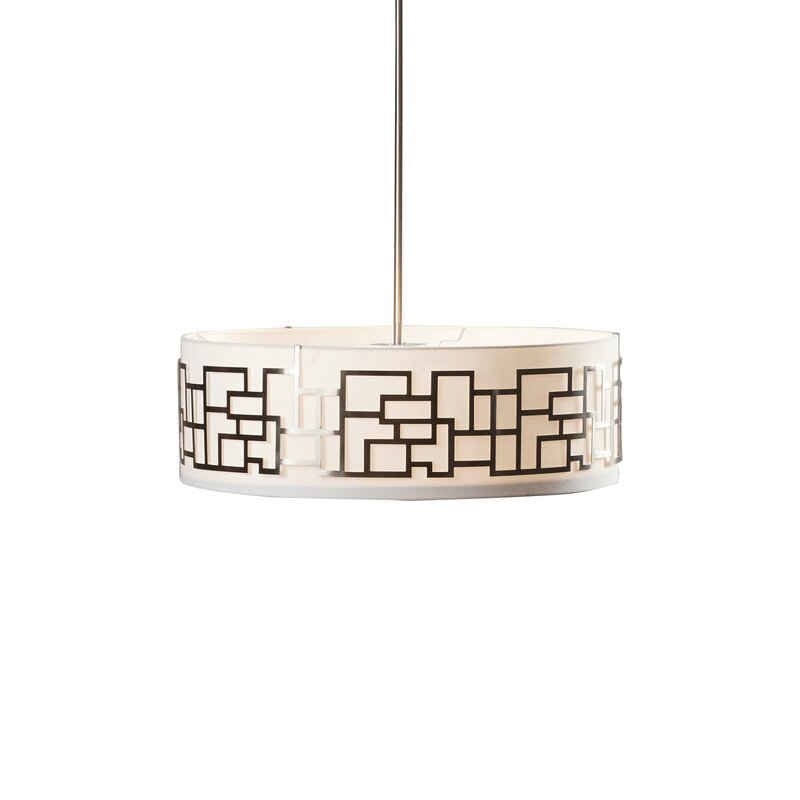 4 - Light  Shaded Drum Chandelier TTR272
