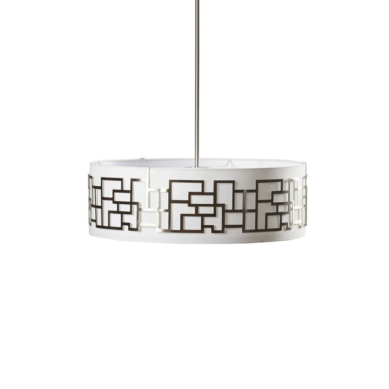 4 - Light  Shaded Drum Chandelier TTR272