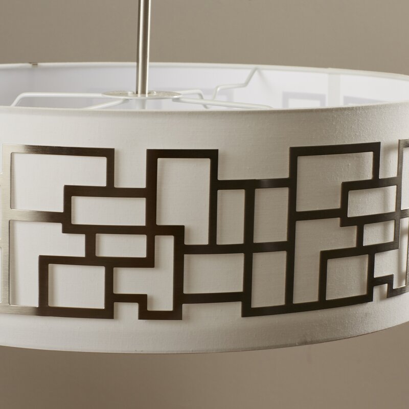 4 - Light  Shaded Drum Chandelier TTR272