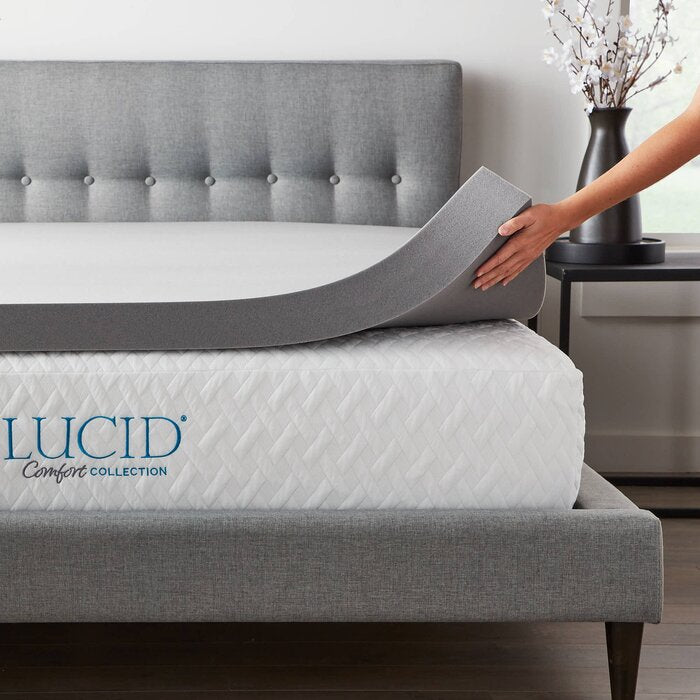 4" Memory Foam Charcoal Infused Mattress Topper - Queen (#K2650)
