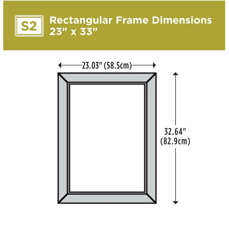 23 in. x 33 in. (S2) Rectangular Mirror Frame in Chrome and Linen (Set of 2) KB651