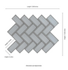 Ice Bevel Herringbone 11.08 in. x 13.86 in. x 8mm Glossy Glass Mesh-Mounted Mosaic Tile (10.6 sq. ft. / case)