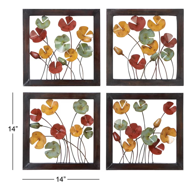 4 Piece Metal Plaque Wall Decor Set (Set of 4)