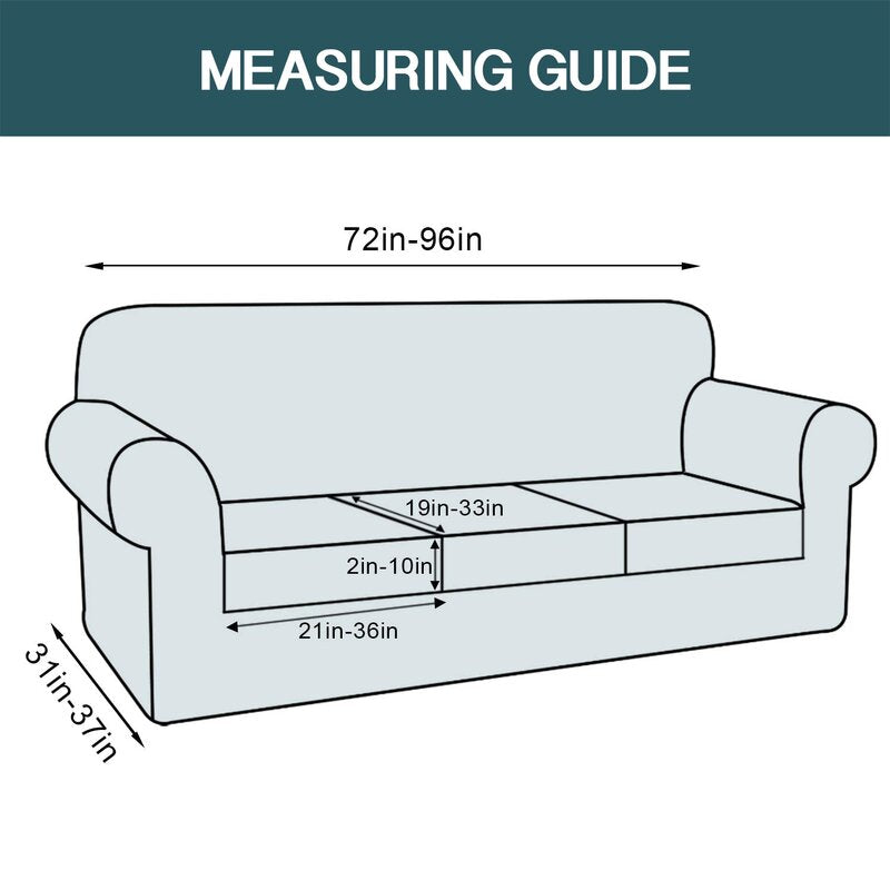 4 Piece Modern Velvet Plush High Stretch Strap Cover for 3 Box Cushion Sofa Slipcover B42-HS201