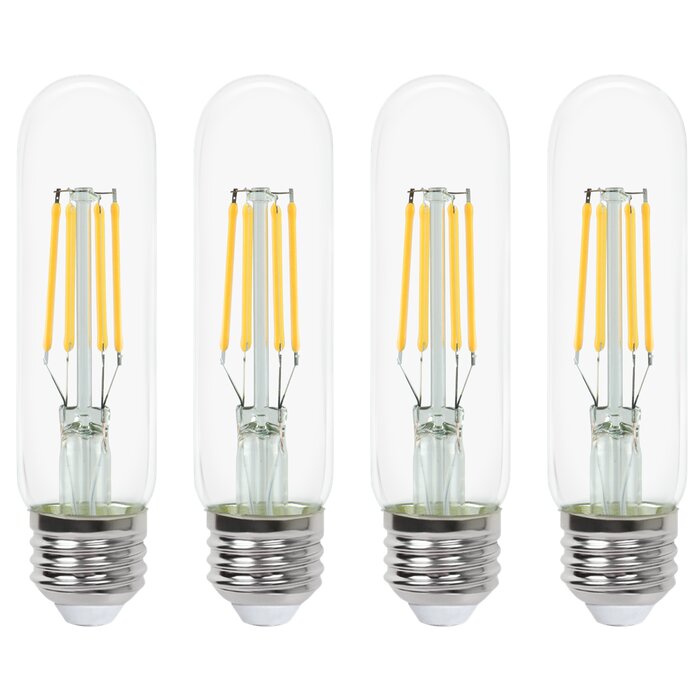 4 Watt (40 Watt Equivalent), T10 LED, Dimmable Light Bulb, Warm White (2700K) E26/Medium (Standard) Base (Set of 4)