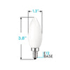 4 Watt (40 Watt Equivalent), B11 LED, Dimmable Light Bulb, Warrm White (2700K) E12/Candelabra Base