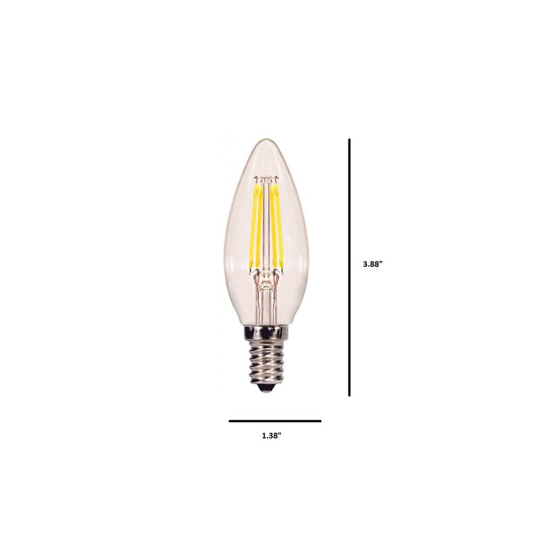 4 Watt, C11 LED, Dimmable Light Bulb, E12/Candelabra Base (Set of 6), LC188