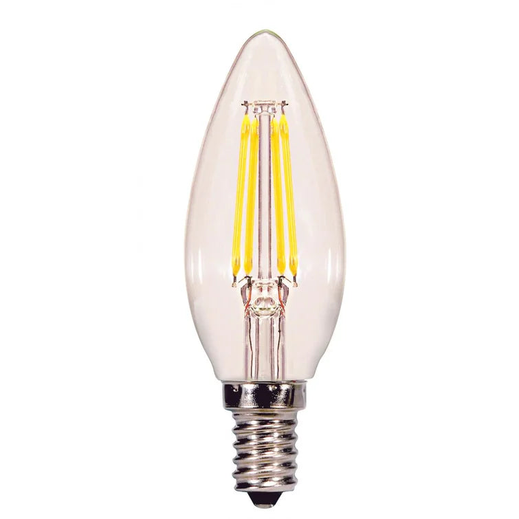 4 Watt (40 Watt Equivalent), C11 LED, Dimmable Light Bulb, Warm White (3000K) E12/Candelabra Base (Set of 24)