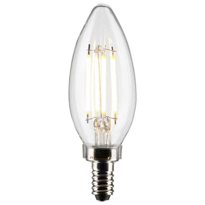 4 Watt B11 LED; Clear; Candelabra Base; 90 CRI; 3000K; 120 Volt (Set of 6)