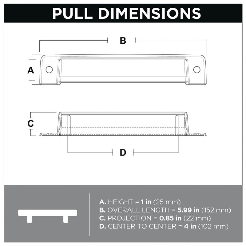 4" Center to Center Bin Pull (SET OF 7)