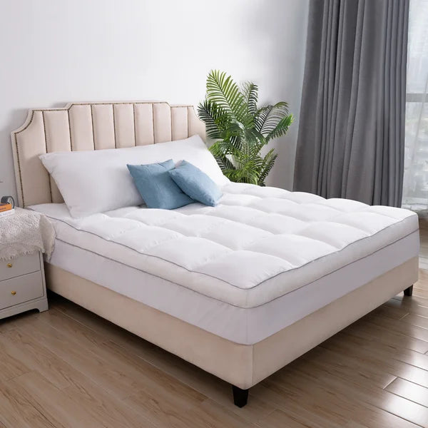 4" Tencel Jacquard 4" Down Alternative Mattress Topper queen