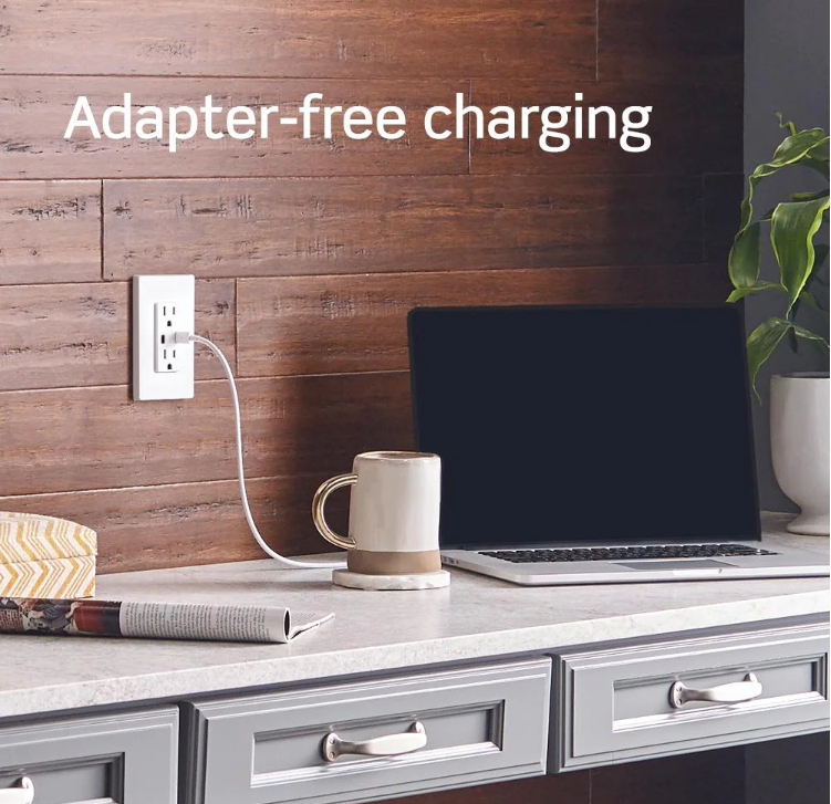 15 Amp White Duplex Tamper-Resistant Outlets with 6 Amp USB Dual Type-C Power Delivery In-Wall Chargers