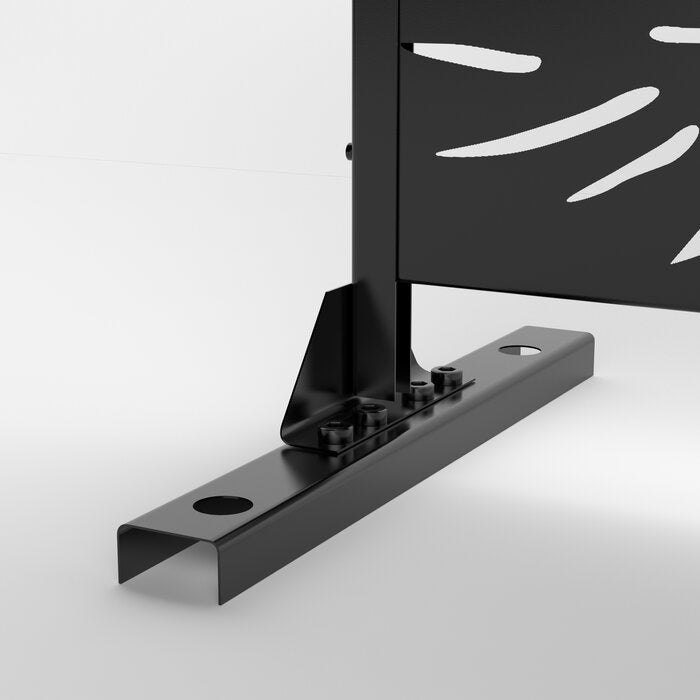 Black 4 ft. W Laser Cut Metal Privacy Screen