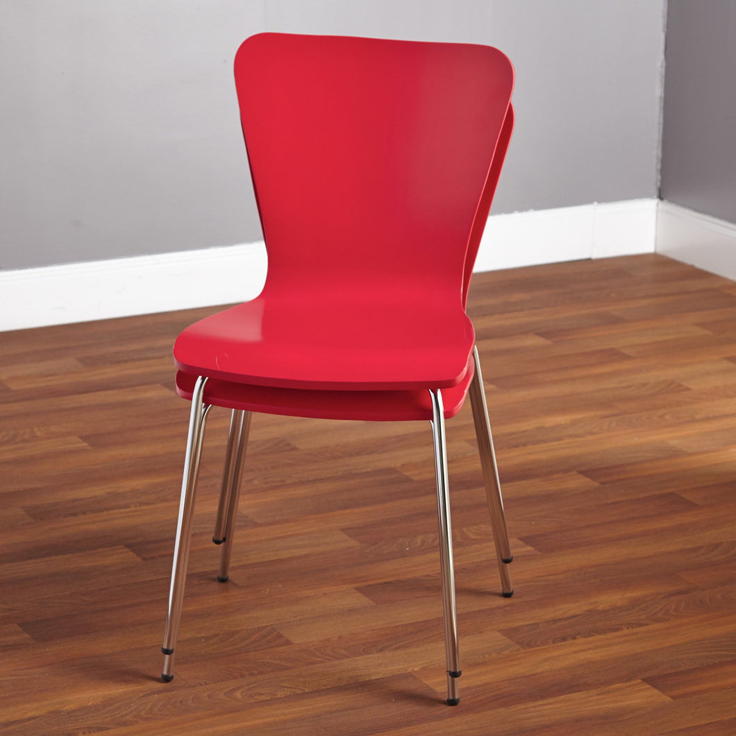 Set of 2 - Pisa Bentwood Chairs, Red (#170)