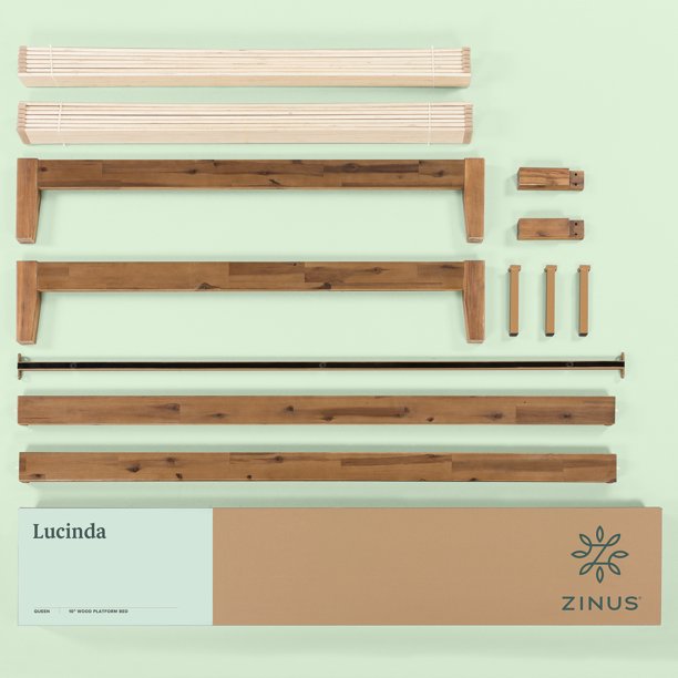 Zinus Lucinda 10" Wood Platform Bed Frame, Full