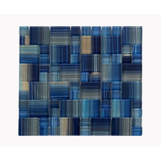 WS Tiles - Swimming Pool Coral Blue 12 in. x 12 in. Versailles Glass Mosaic Pool & Wall Tile (5 sq. ft / Case) - 3 ( Cartons)