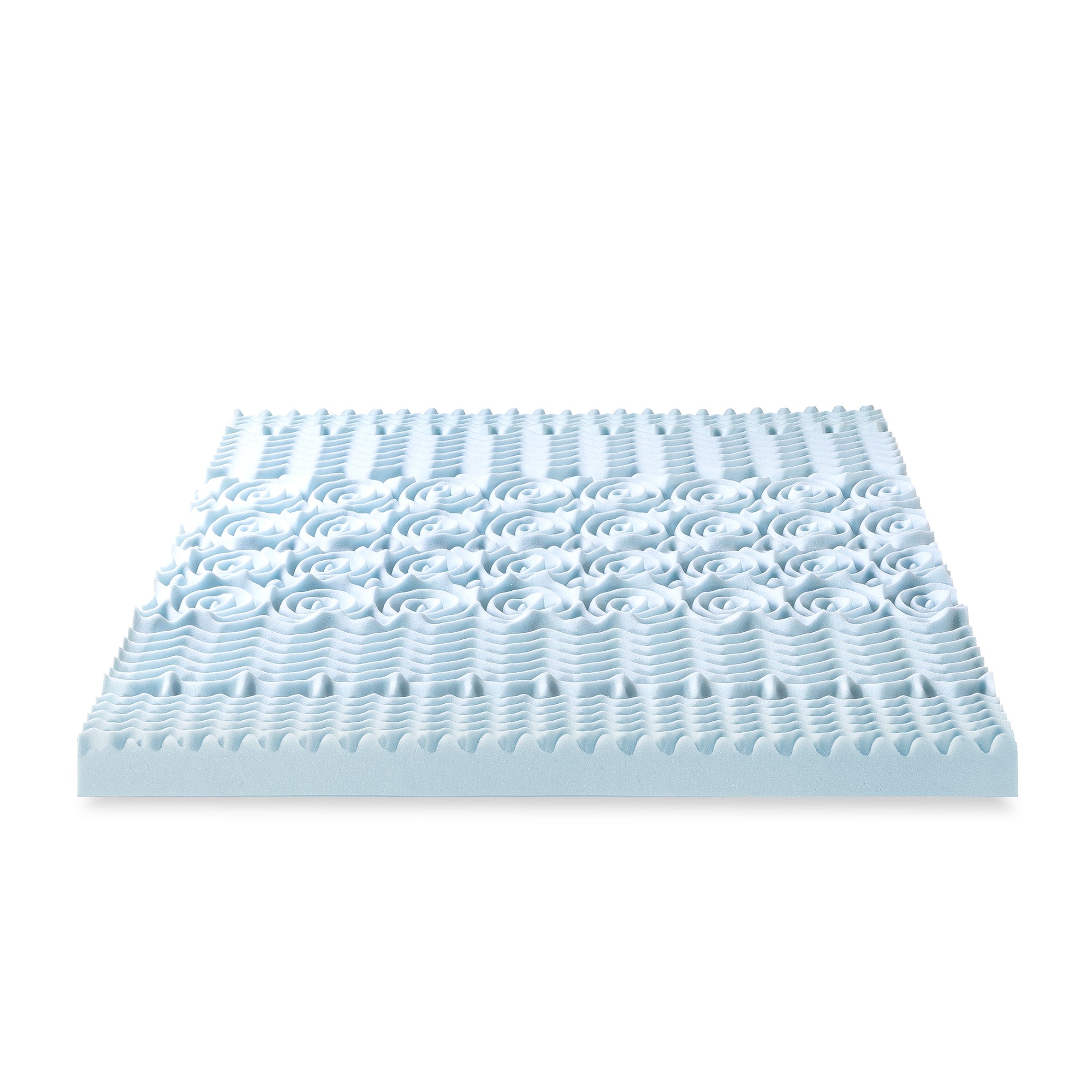 Best Price Mattress 4 Inch Cooling Gel 5-Zone Memory Foam Topper, CertiPUR-US Certified, Full, Sky Blue K7441