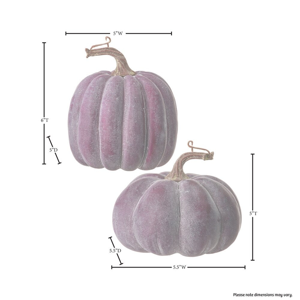 5-6" Waterproof Weathered Pumpkin Set of 2 - Plum