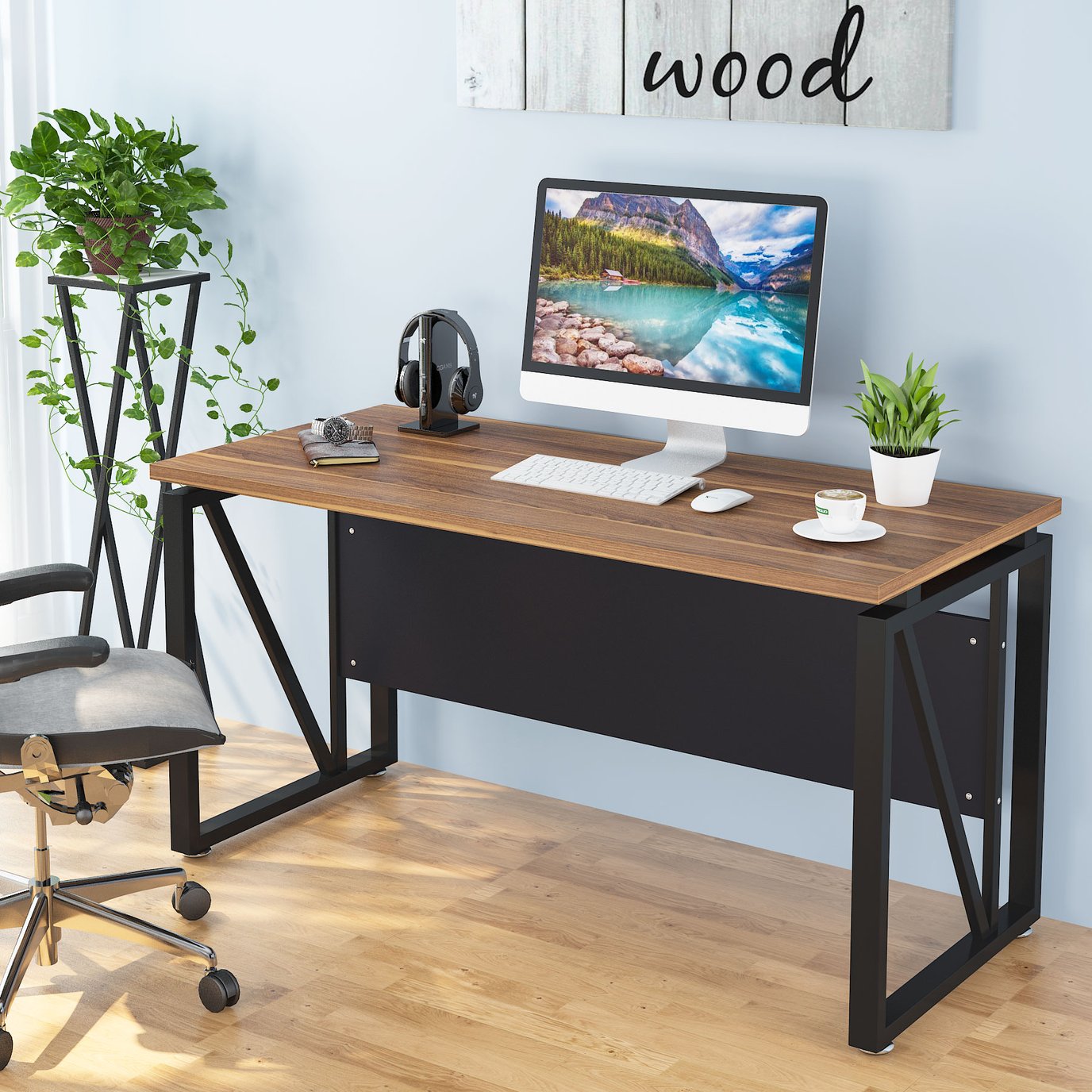 55 inches Computer Desk, Writing Gaming Table for Workstation RM243