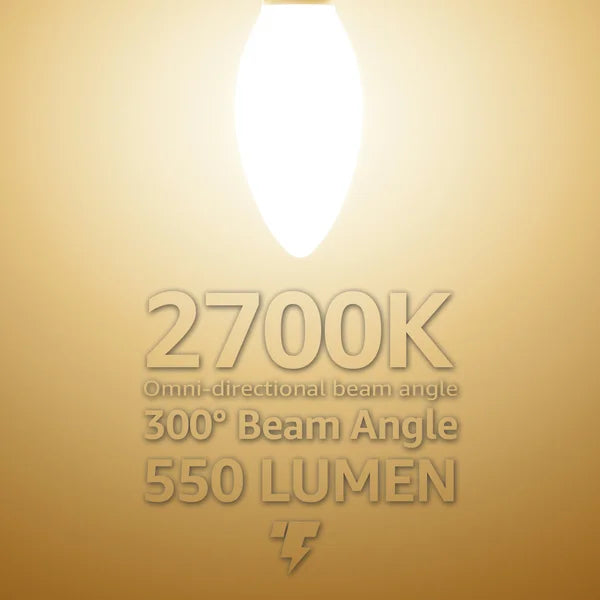 84360 5.5 Watt (60 Watt Equivalent), C11 LED Dimmable Light Bulb, (2700K) E12/Candelabra Base (Set of 12)