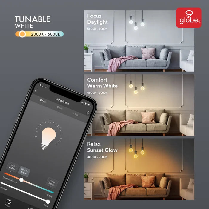 5.5 Watt (60 Watt Equivalent), G25 LED Smart, Dimmable Light Bulb, Warm White (3000K) E26/Medium (Standard) Base
