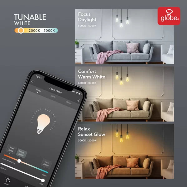 5.5 Watt (60 Watt Equivalent), T20 LED Smart, Dimmable Light Bulb, Warm White (3000K) E26/Medium (Standard) Base