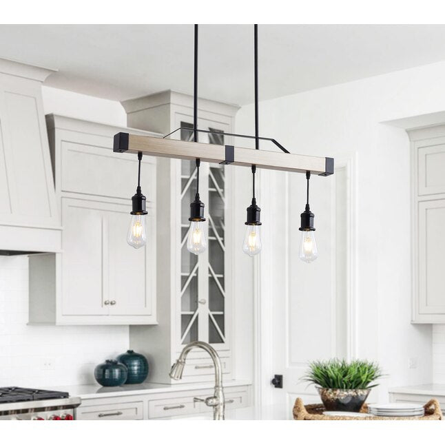 Aiwen 4-Light Black Farmhouse Chandelier