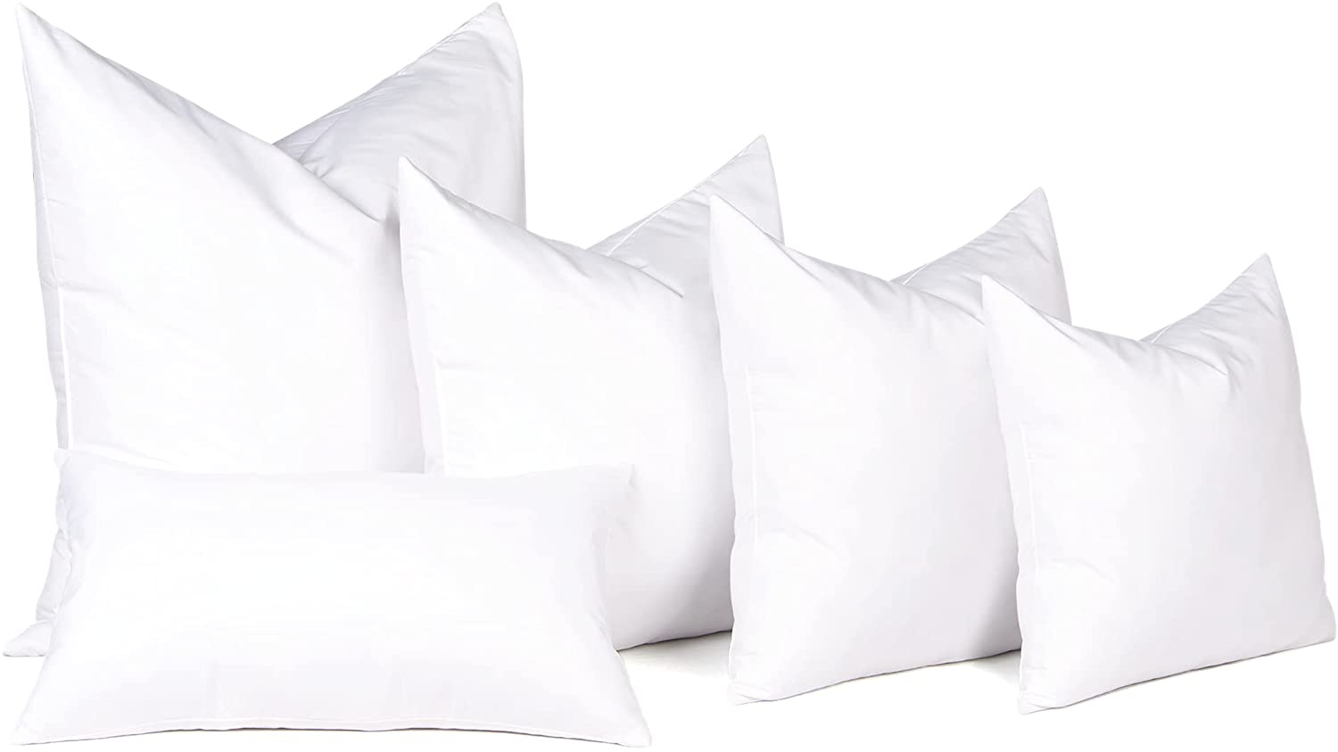 18 x 18 Decorative Throw Pillow Inserts (Set of 2, White) for Kids Room, Office, Airbnb, Machine Washable