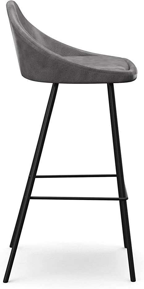 Bar Stool, Set of 2, Vintage Smoke Leatherette