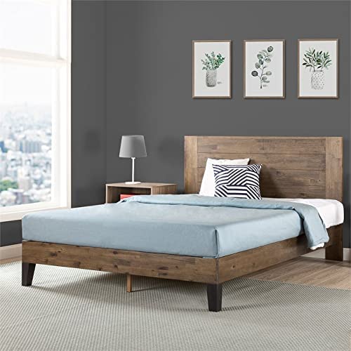 Zinus Tonja Platform Bed / Mattress Foundation / No Box Spring Required / Brown, King