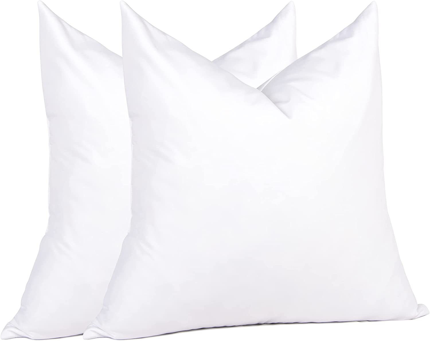 18 x 18 Decorative Throw Pillow Inserts (Set of 2, White) for Kids Room, Office, Airbnb, Machine Washable