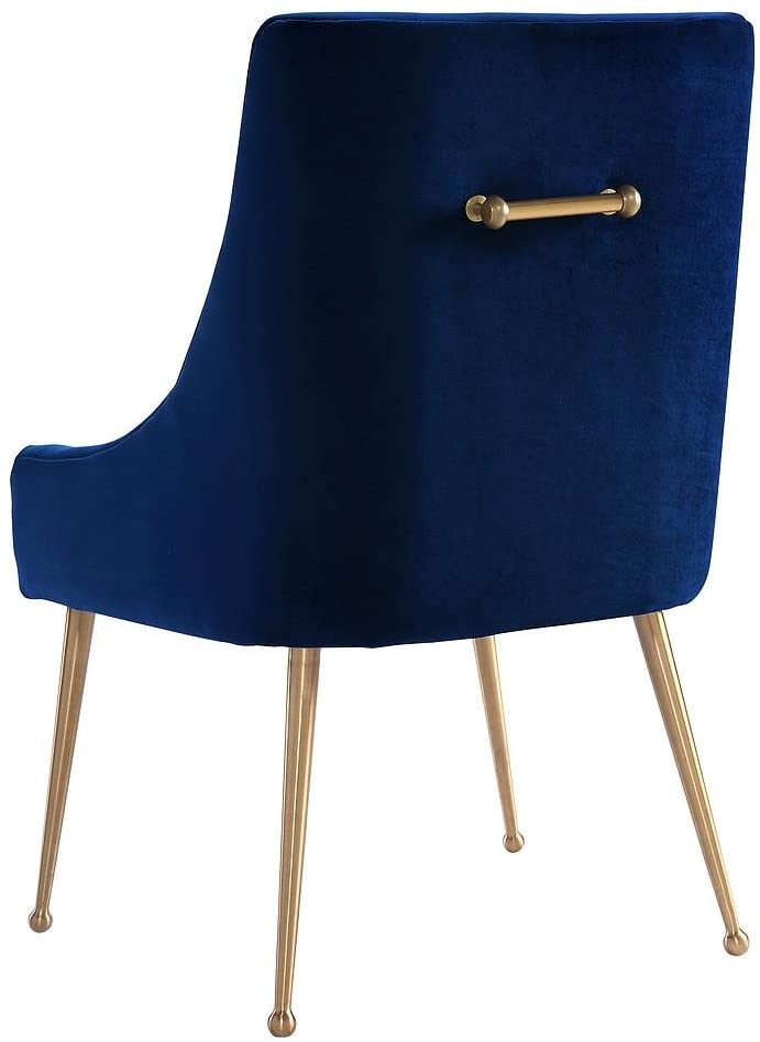 Velvet Upholstered Side Chair, Navy #CR2081