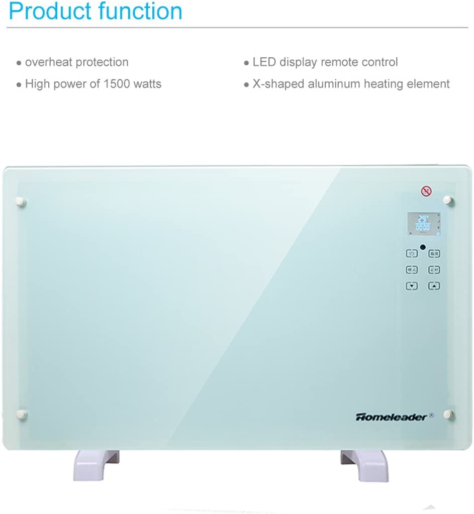 1,500 Watt Electric Panel Heater with LED Screen and Remote, White (#K5894)