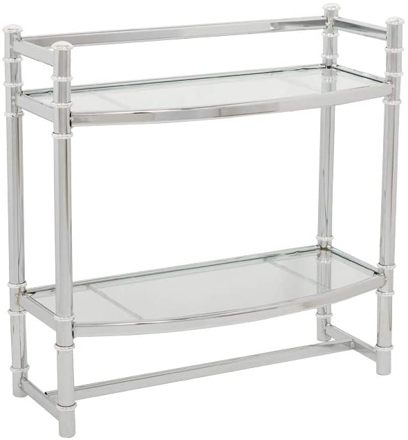 Zenna Home 2-Tier Mount Bathroom Shelf Wall Storage, Chrome