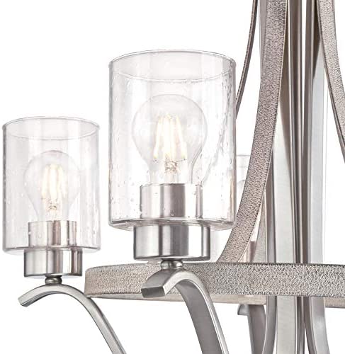 Westinghouse Lighting 6576900 Barnwell Five-Light Indoor Chandelier, Antique Ash and Brushed Nickel Finish with Clear Seeded Glass