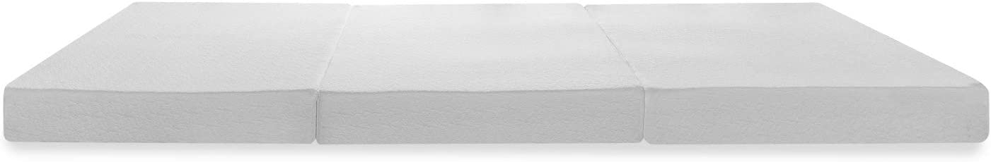 Best Price Mattress 4 Inch Trifold Memory Foam Mattress Topper with Cover, CertiPUR-US Certified, Full