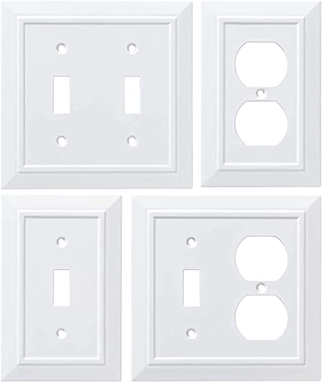 Classic Architecture Switch/Decorator Wall Plate/Switch Plate/Cover, White
