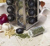 20 Jar Brushed Heritage Spice Rack, Metallic Gray