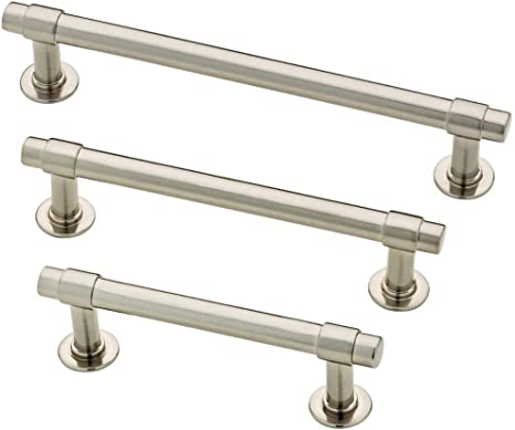 5-1/16" (128mm) Straight Bar Pull, (102 mm), Satin Nickel, (Set of 4)