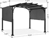 ABCCANOPY Outdoor Pergola 10'x12', Arched Patio Gazebo with Retractable Sun Shade, Dark Gray