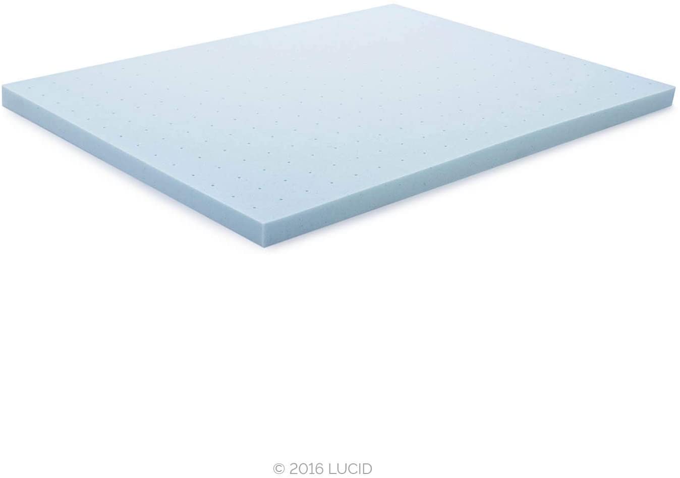 LUCID 3-inch Ventilated Gel Memory Foam Mattress Topper - Queen